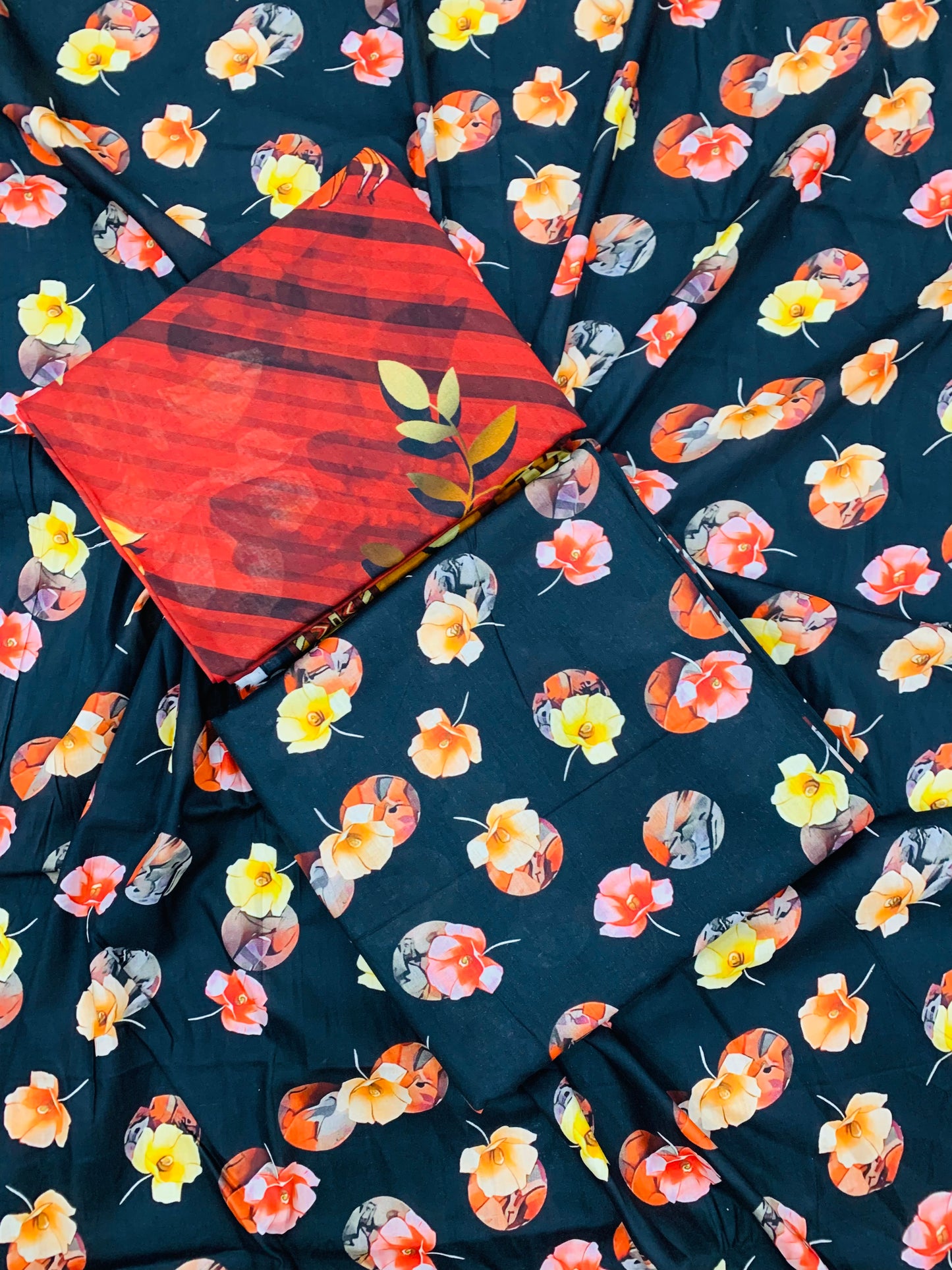 3 Piece Allover Digital Print Lawn