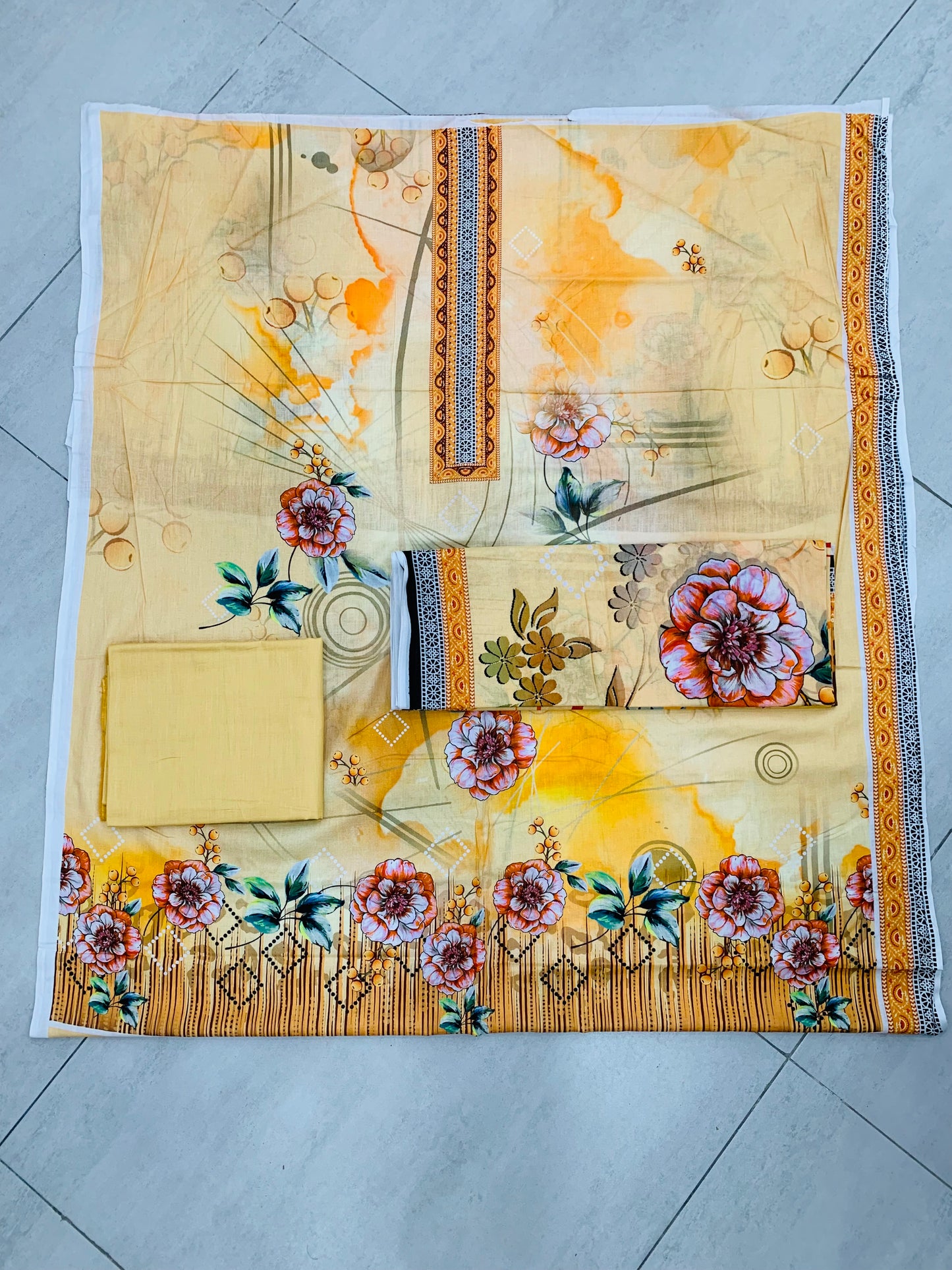 3Pc Gala Daman Digital Print Lawn