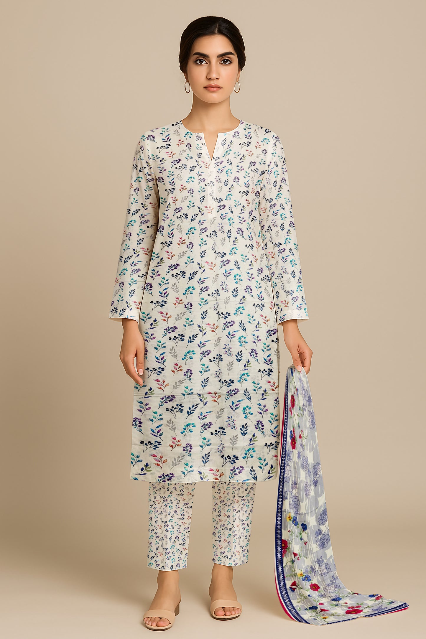 3 Piece Banadoria Allover Lawn Digital Print