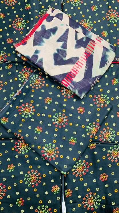 3 Piece Allover Digital Print Lawn