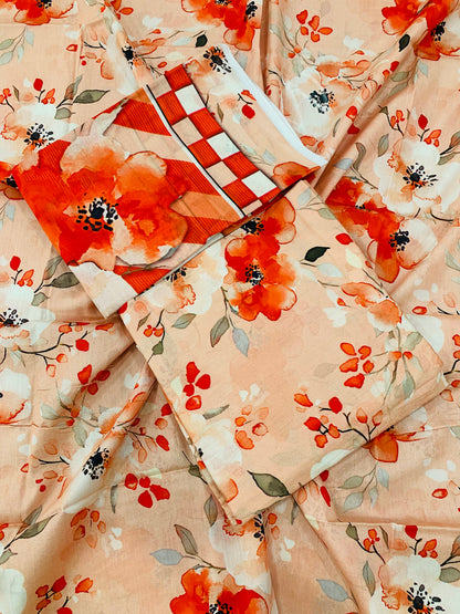 3 Piece Allover Digital Print Lawn