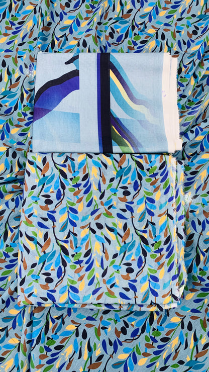 3 Piece Allover Digital Print Lawn