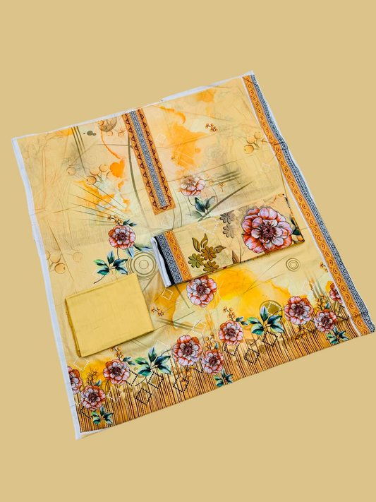 3Pc Gala Daman Digital Print Lawn