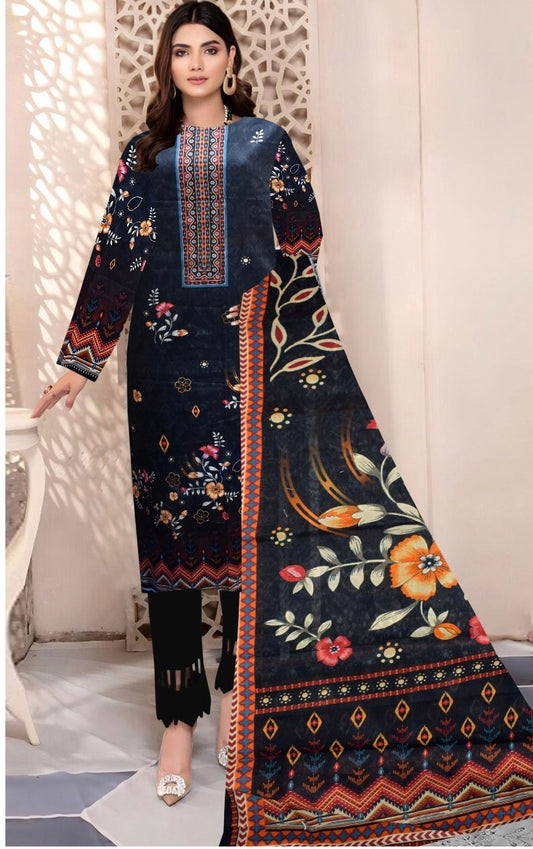 3 Piece Lawn Digital Print