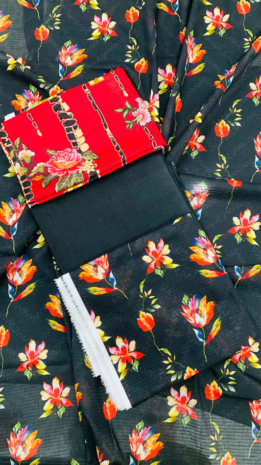 3 Piece Banadoria Digital Print Lawn