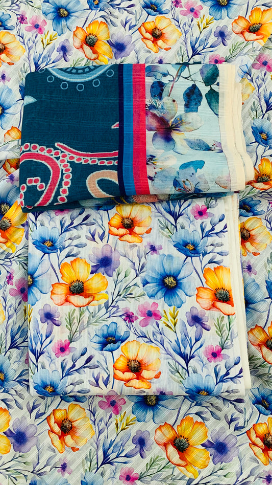 3 Piece Allover Banadoria Digital Print Lawn
