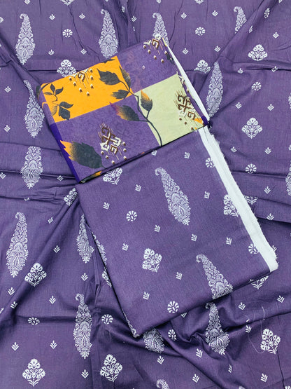 3 Piece Allover Digital Print Lawn