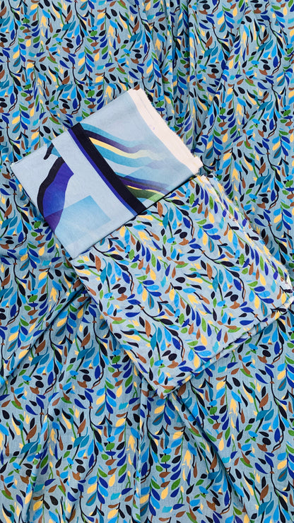 3 Piece Allover Digital Print Lawn
