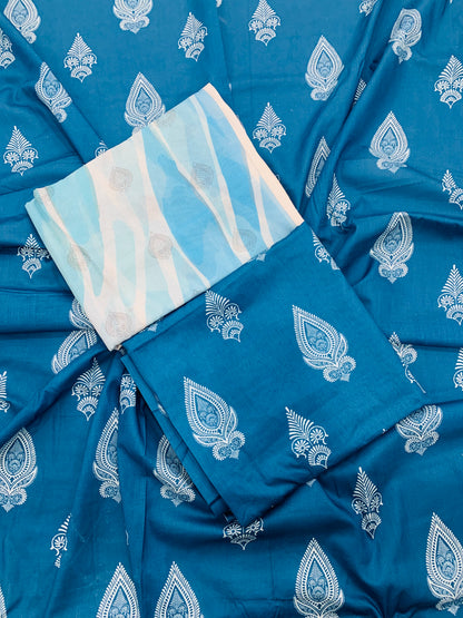3 Piece Allover Digital Print Lawn