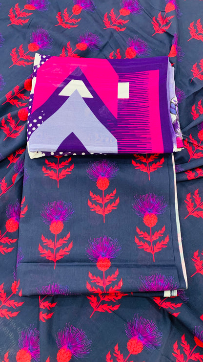 3 Piece Allover Digital Print Lawn