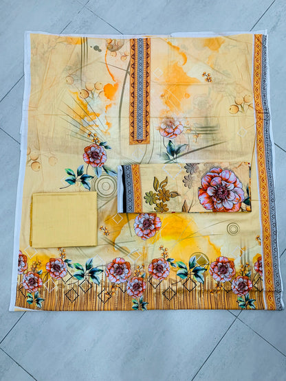 3Pc Gala Daman Digital Print Lawn