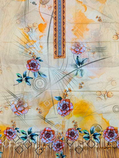 3Pc Gala Daman Digital Print Lawn
