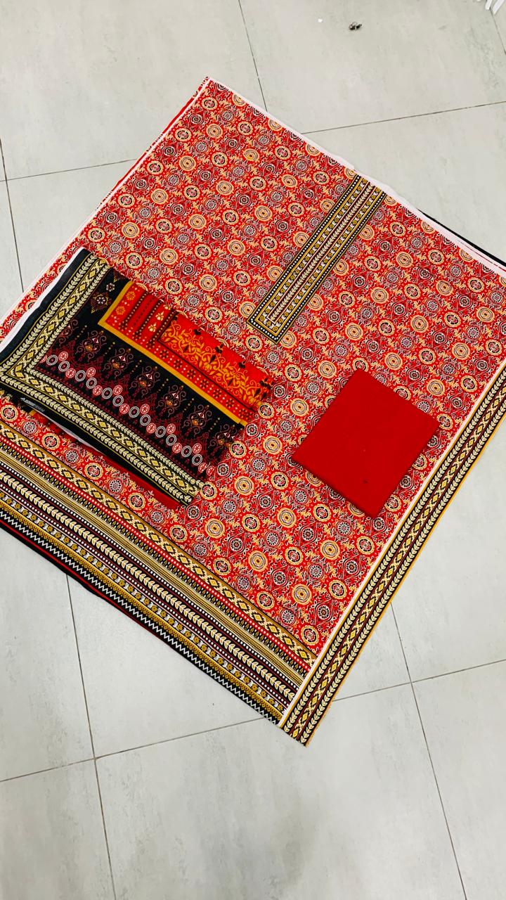 3Pc Gala Daman Digital Print Lawn