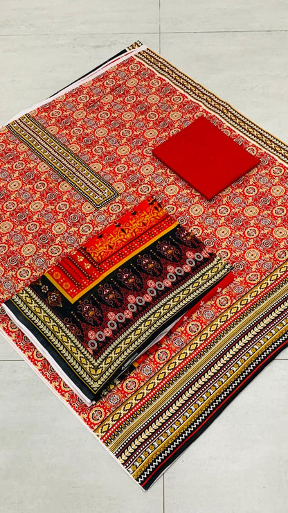 3Pc Gala Daman Digital Print Lawn