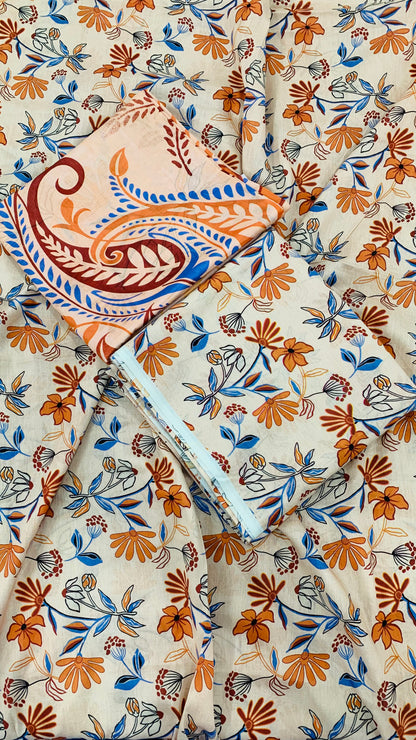3 Piece Allover Digital Print Lawn