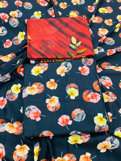 3 Piece Allover Digital Print Lawn