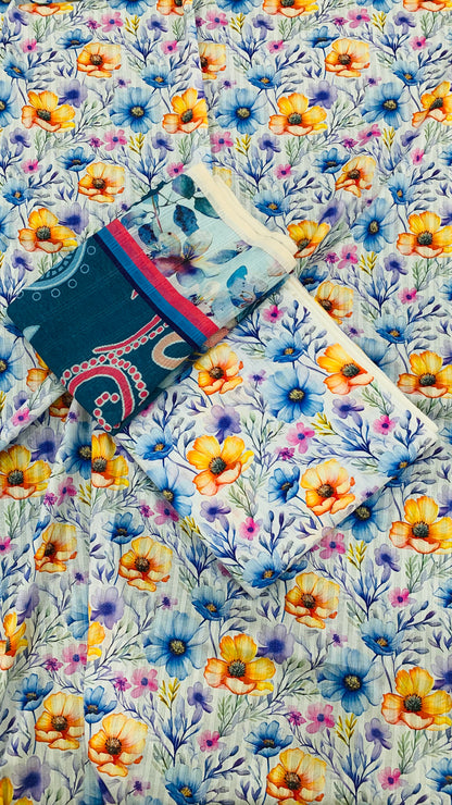 3 Piece Allover Banadoria Digital Print Lawn