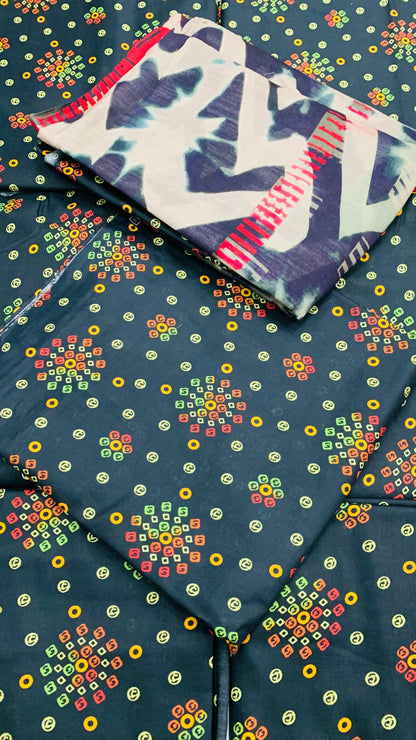 3 Piece Allover Digital Print Lawn