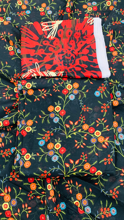 3 Piece Allover Digital Print Lawn