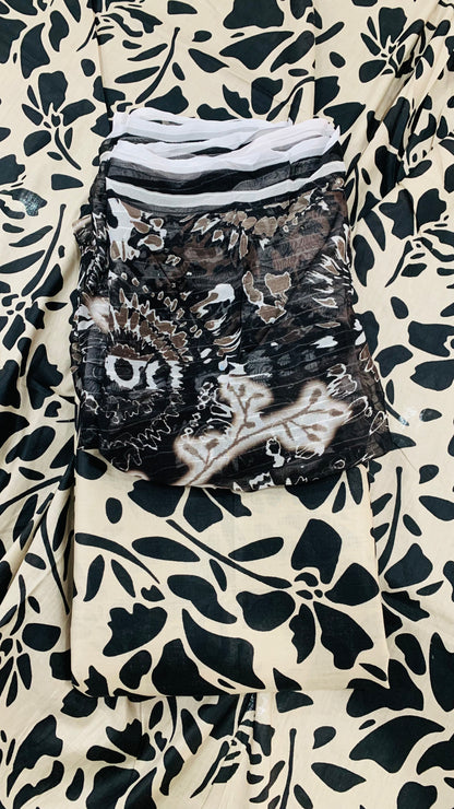 3 Piece Allover Digital Print Lawn