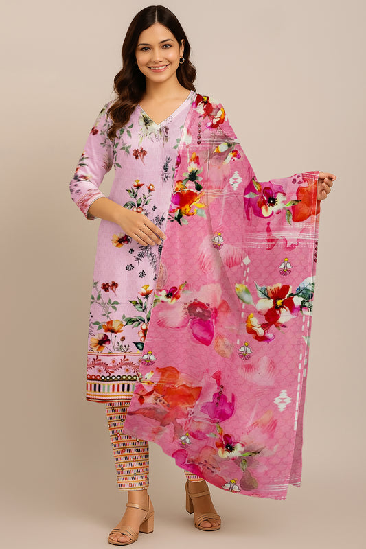 3 Piece Digital Print Banadoria Lawn