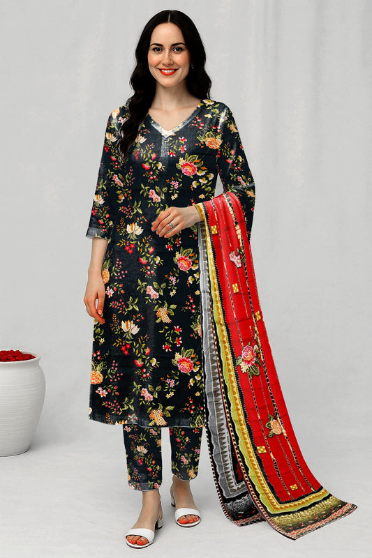 3 Piece Digital Print Allover Lawn