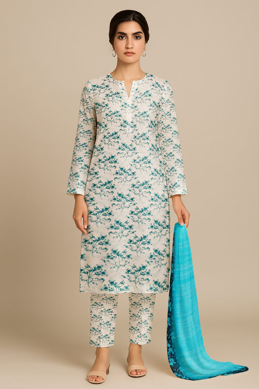 3 Piece Banadoria Allover Lawn Digital Print