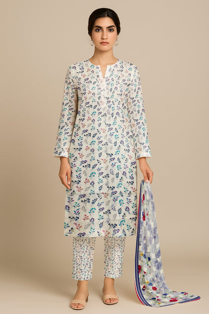 3 Piece Banadoria Allover Lawn Digital Print