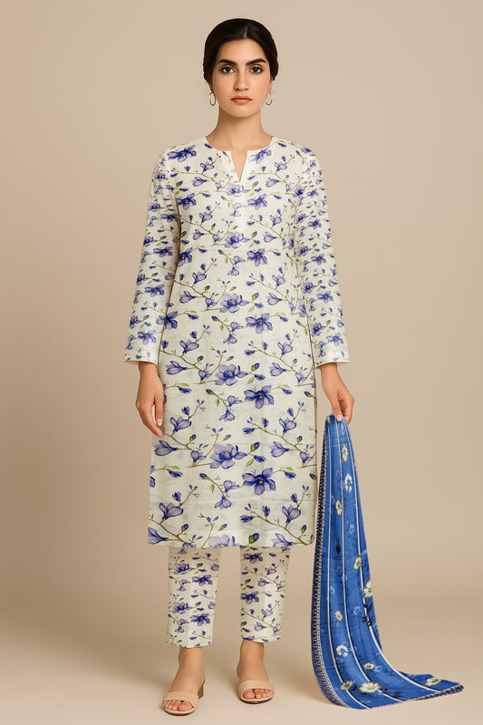 3 Piece Banadoria Allover Lawn Digital Print