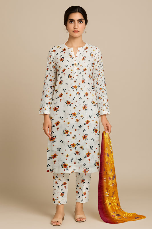 3 Piece Banadoria Allover Lawn Digital Print