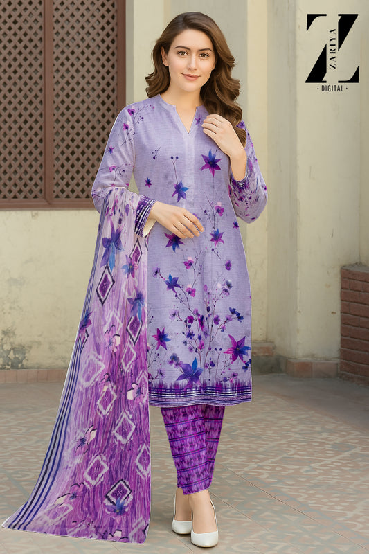 3 Piece Banadoria Lawn Digital Print