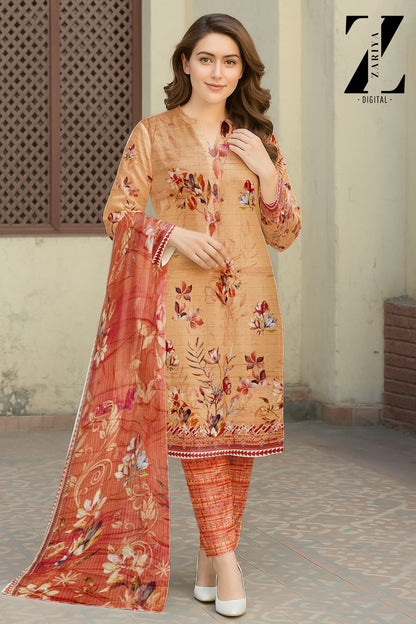 3 Piece Banadoria Lawn Digital Print