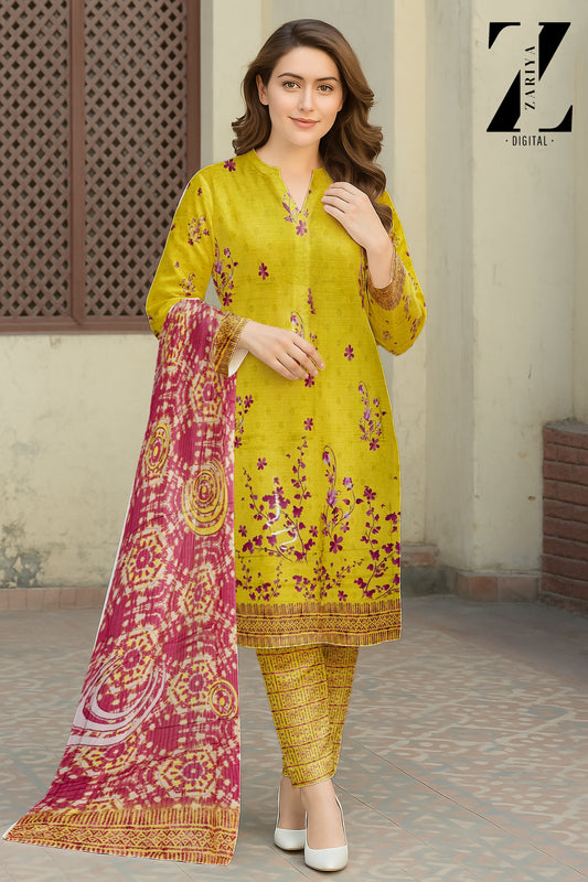3 Piece Banadoria Lawn Digital Print