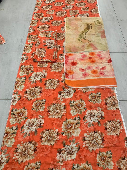 3 Piece Lawn Allover Shirt Trouser Zariya Digital
