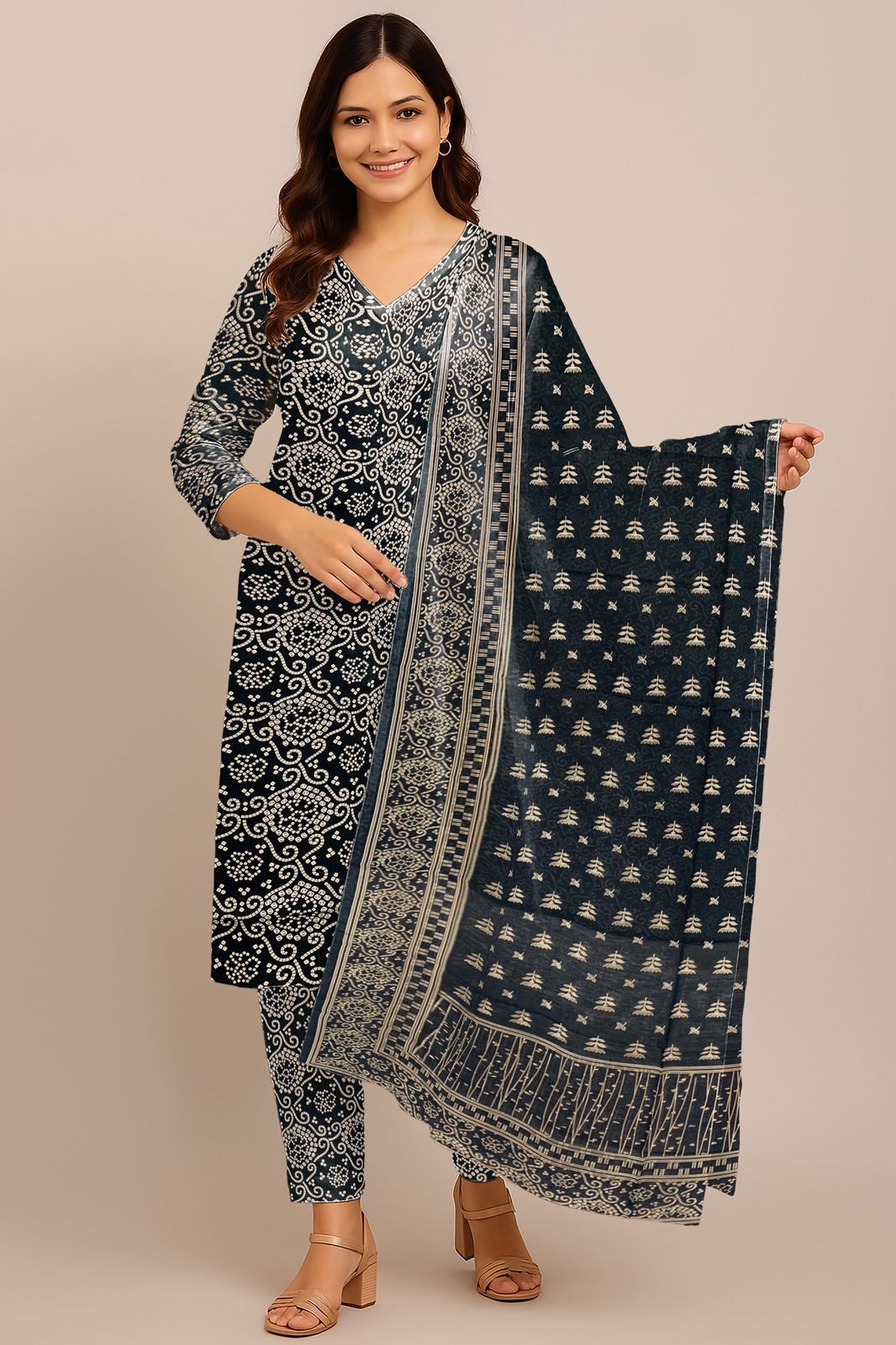 3 Piece Print Allover Lawn